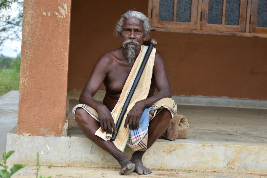 a leader of tribesmen at dambana in sri lanka 