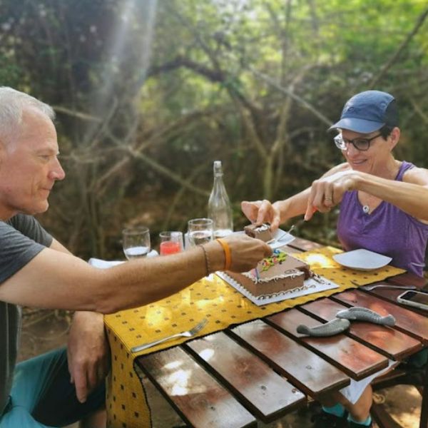 tourists celebrating their event at mahoora tented safari camps in sri lanka 