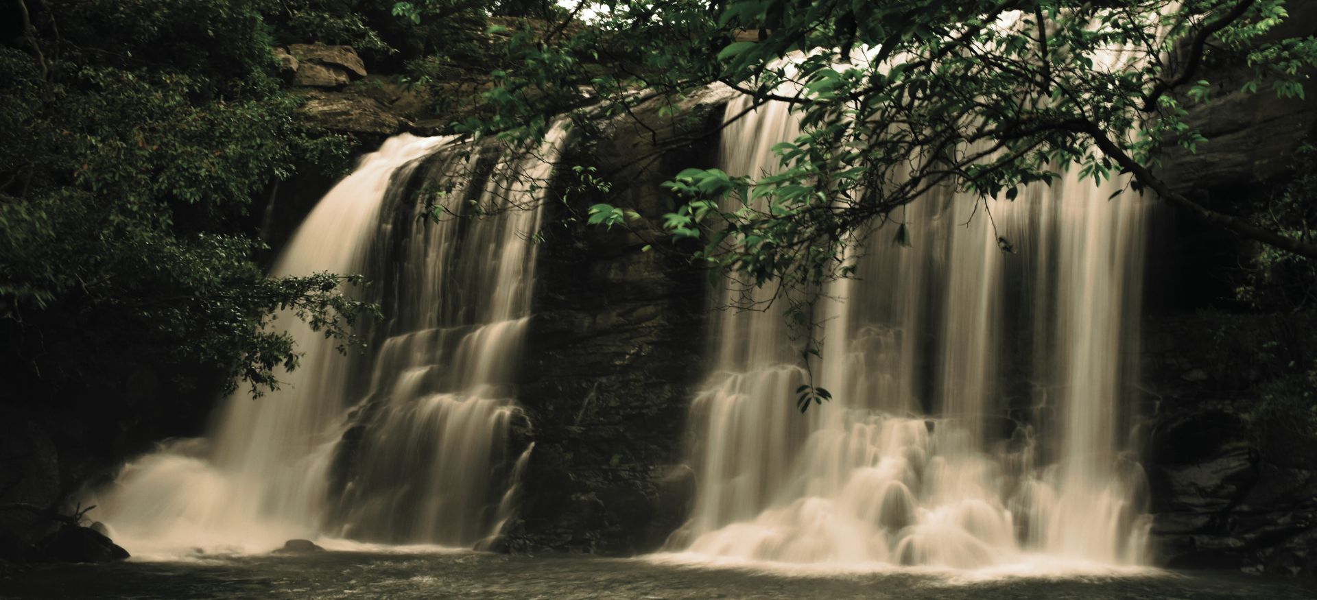 a waterfall at explorer by mahoora knuckles in sri lanka